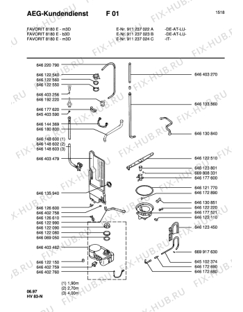 Взрыв-схема посудомоечной машины Aeg FAV8081E-M3D - Схема узла Water softener 066